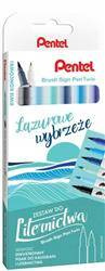 Zestaw pisaków dwustronnych do kaligrafii i liternictwa 6 szt lazurowe