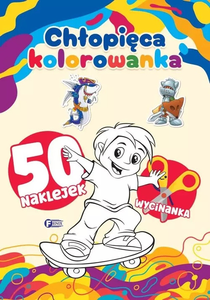 Kolorowanka chłopięca 50 naklejek