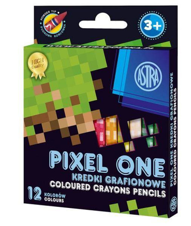 Kredki grafionowe 12 kolorów Pixel one