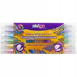 Flamaster dwustronny końcówka Brush 6 kolorów metalicznych