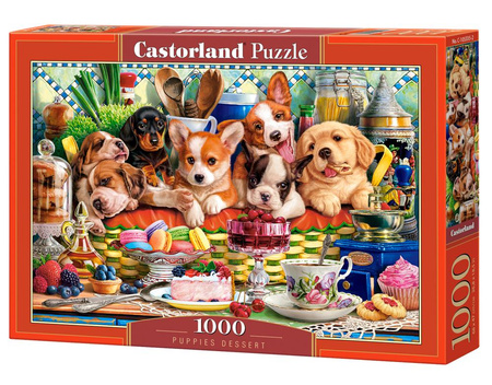 Puzzle 500 Puppies, Laundry and Bird Antics / Szczeniaki, pranie i psoty...