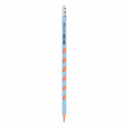 Plastikowy ołówek z wgłębieniami Strigo HB z gumką