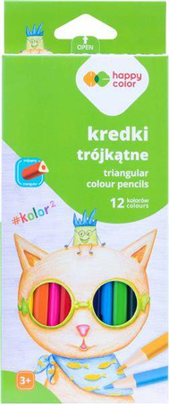 Kredki drewniane trójkątne 12 kolorów