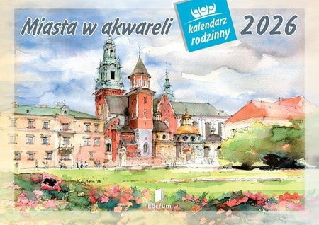 Kalendarz ścienny rodzinny 2026 Miasta w akwareli WL05