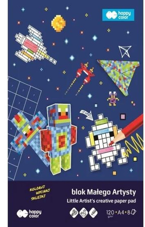 Blok małego artysty PIXI Planet A4 8 ark wycinanki 3D kolorowanki rysowanie