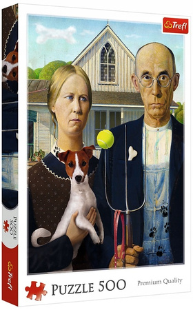 Puzzle 500 el. American Gothic: Psia Edycja