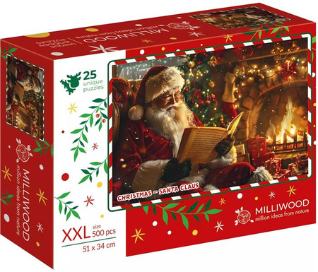 Puzzle drewniane 500 Christmas – Święty Mikołaj 