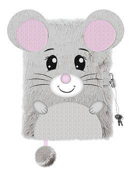 Pamiętnik z kłódką 3D włochacz A5 96 kartek Mouse