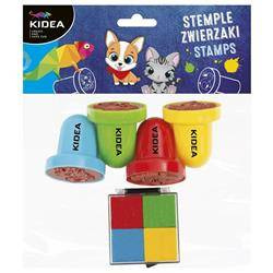 Stempelki zwierzaki duże + poduszka z tuszem