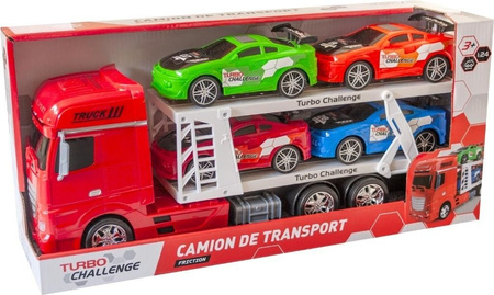 TCH Transport Truck + 4 Samochody Sportowe 1:24