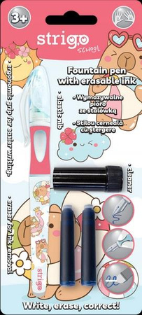 Pióro wymazywalne ze stalówką Kapibara niebieskie