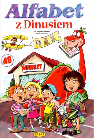 Alfabet z Dinusiem z naklejkami