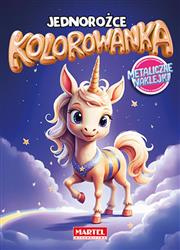 Kolorowanka z naklejkami metalicznymi Jednorożce