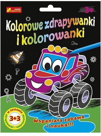 Kolorowe zdrapywanki & kolorowanki Autka i dinuś