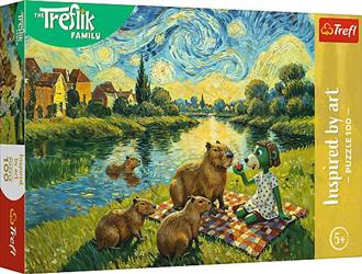 Puzzle 100 Karmiąc kapibary Inspired By Art Rodzina Treflików 