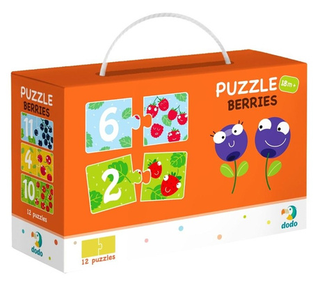 Puzzle 12 elementów Duo Cyferki Jagódki Dodo