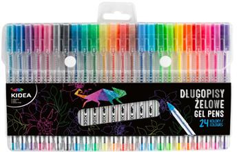 Długopisy żelowe 24 kolory Kidea