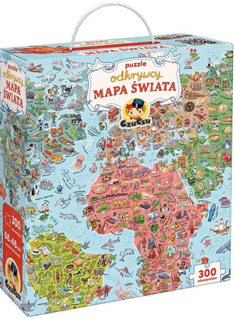 Puzzle CzuCzu 300 el. Odkrywcy Mapa Świata 