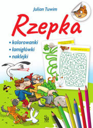 Rzepka kolorowanki, łamigłówki, naklejki