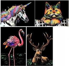Magiczna zdrapka 4w1 Zwierzęta (4 obrazki)