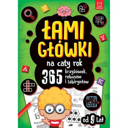 Łamigłówki na cały rok. 365 krzyżówek, rebusów i labiryntów (zielona)
