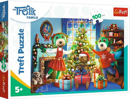 Puzzle 100 el. Rodzina Treflików Zimowe Trefliki