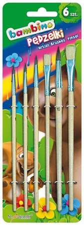 Pędzelki BAMBINO, 6 szt standard