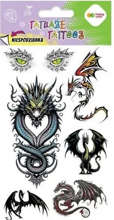 Tatuaże zmywalne Dragons100x200 mm happy color
