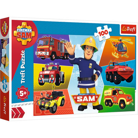 Puzzle 100 Pojazdy strażaka Sama TREFL