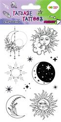 Tatuaże zmywalne SUN AND MOON HAPPY COLOR 100x200 mm