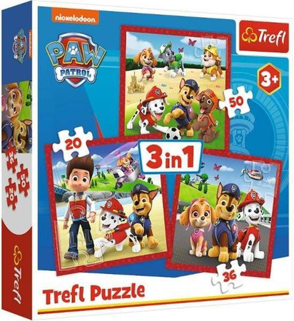 Puzzle 3w1 Wesołe pieski Psi Patrol