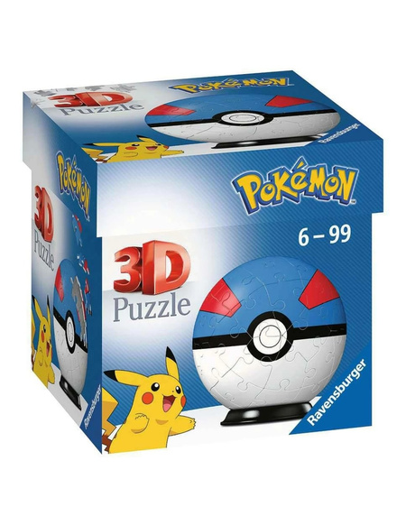 Puzzle 3D 54 Kula Pokemon niebieska
