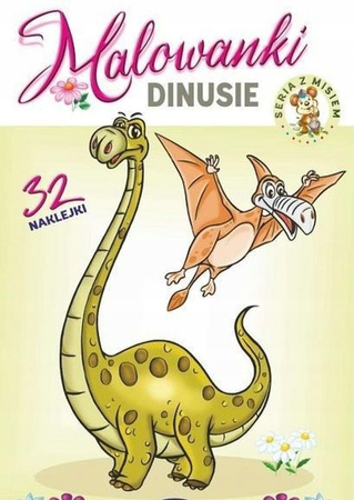 Dinusie. Malowanki z naklejkami