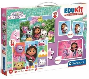 Edukit 4w1 Koci Domek Gabi Puzzle 30, 48 + gra