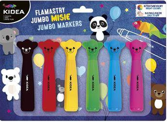 Flamastry Jumbo z figurką Misia 6 kolorów