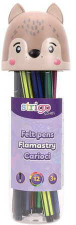 Flamastry pisaki w tubie zestaw 12 kolorów  WILK