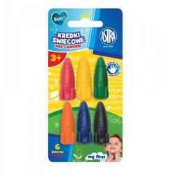 Kredki świecowe w kształcie rakiety 6 kolorów