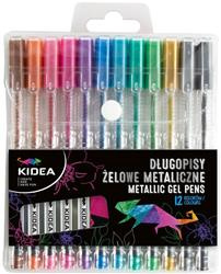 Długopisy żelowe metaliczne  12 kolorów  Kidea