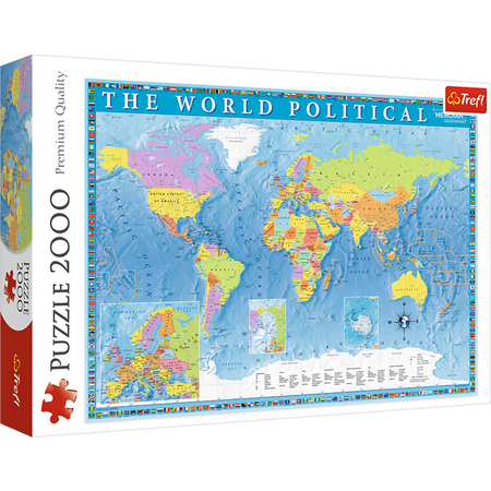 Puzzle 2000 Polityczna mapa świata TREFL