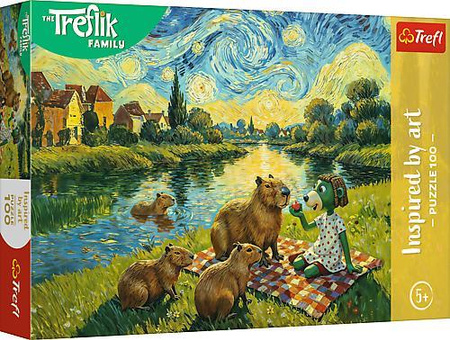 Puzzle 100 Karmiąc kapibary Inspired By Art Rodzina Treflików 