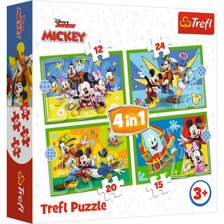 Puzzle 4w1 Wśród przyjaciół Myszka Miki