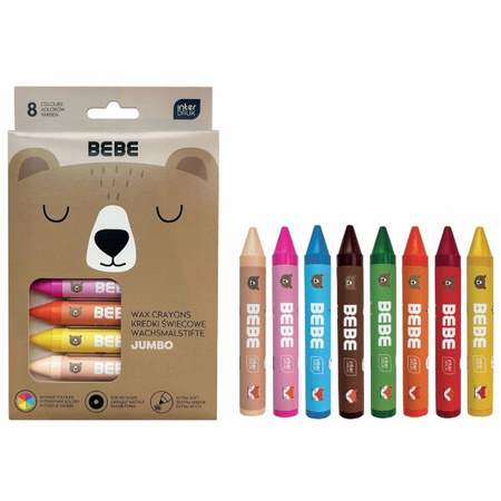 Kredki świecowe jumbo 8kol  BEBE Friends