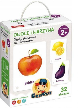 Karty obrazkowe na sznureczku Owoce i warzywa