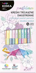 Kredki ołówkowe trójkątne dwustronne pastelowe 24