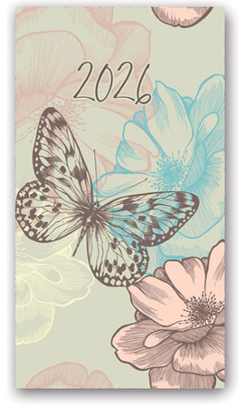 Kalendarz kieszonkowy A6 2026 Soft motyl