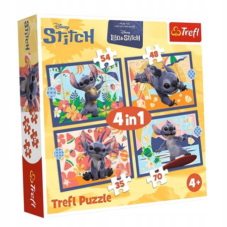 Puzzle 4w1 Wakacje na Hawajach / Lilo & Stitch