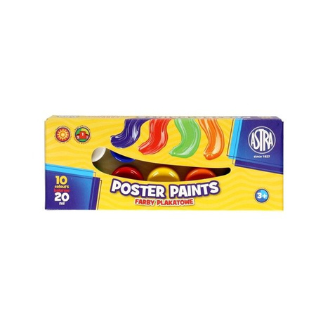 Farby plakatowe 10 kolorów 20 ml 