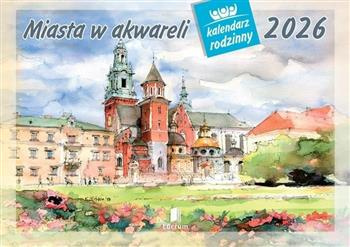 Kalendarz ścienny rodzinny 2026 Miasta w akwareli WL05