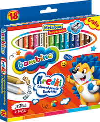 Kredki ołówkowe Bambino 18 kolorów z temperówką