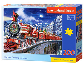Puzzle 200 Santa's coming to town / Święty Mikołaj nadchodzi